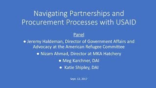 Navigating Partnerships and Procurement Processes with USAID