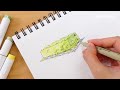 how to draw shrubs with markers