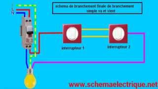 schema branchement cablage va et vient electrique