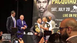Manny Pacquiao & Keith Thurman Meet Face to Face For First Time in New York City!