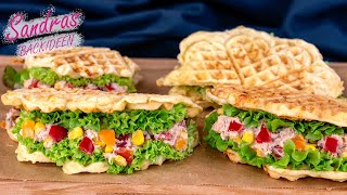 Hearty waffles with tuna salad / tuna sandwich / tuna salad in 5 minutes