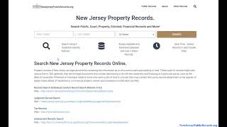 New Jersey Property Records (Search Real Estate By Address Or Name Online).