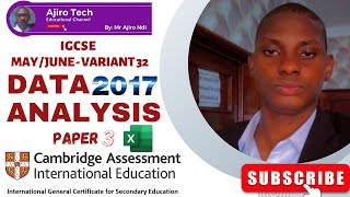 IGCSE ICT (0417/0983) Paper 3 Data Analysis (Spreadsheet) May June 2017 Variant 32