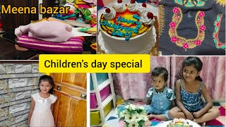 #Children's day special😍 #Cake cutting😘ll ಮಕ್ಕಳ ದಿನಾಚರಣೆಯ ದಿನದ ವ್ಲಾಗ್♥️ ll Meena bazar work blouse