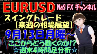 【FX スイングトレード】来週の戦略！EURUSD週末４時間足分析、相場展望。9月13日月曜から。