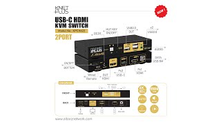 آموزش کار با کی وی ام سوئیچ ۲ پورت Type C و HDMI کی نت پلاس