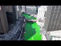 Chicago River dyed green for St Patrick’s Day