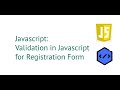 Validation in Javascript for Registration Form mytechlearns 2020 [with source code]