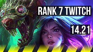 TWITCH & Rakan vs KAI'SA & Nautilus (ADC) | 13/1/6, Rank 7 Twitch, Legendary | KR Challenger | 14.21