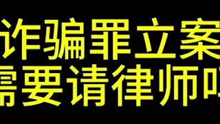 诈骗罪立案需要请律师吗？诈骗罪 法律咨询