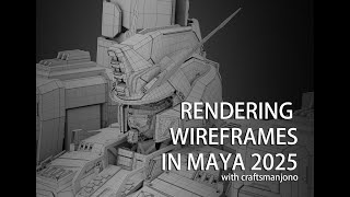 Rendering wireframes in maya 2025