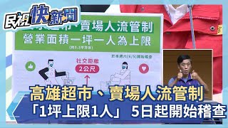 快新聞／高雄超市、賣場人流管制「1坪上限1人」 5日起開始稽查－民視新聞