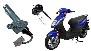 How to replace the ignition lock key switch in a scooter
