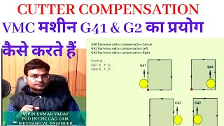 vmc machine programming || cutter compensation left || cutter compensation right