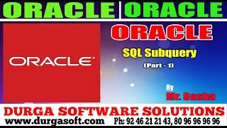 Oracle Tutorial || Oracle|Sql Subquery Part - 1 by basha