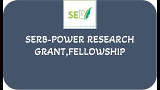 SERB POWER #chemistry #research #fellowship #dst #serb