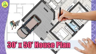 30×50 house plan, 3 BHK with car parking, north facing, 30*50 home plan, house design, #indianstyle