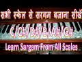 Learn Sargam From All scales/सभी स्केल से सरगम बजाना सीखें/