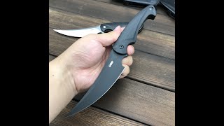 knifeglobal knives KUBEY KU231 Scimitar Hunting Fixed Blade Knife