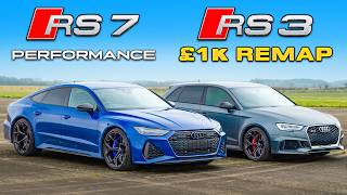 Audi RS7 Performance v Tuned RS3: DRAG RACE
