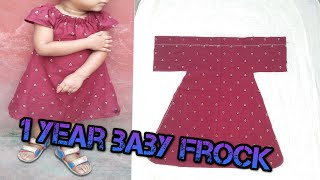1 year baby designing frock cutting and stitching |