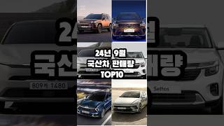 24년 9월 국산차 판매량 TOP10