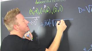 Determine if 3 points are collinear using the distance formula