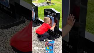 Emotional Moment: Boy Finds Gift on Dad’s Grave.#shorts