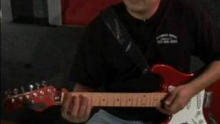 How to Play Left Handed Guitar : How to Barre an F7 Chord on a Left Handed Guitar