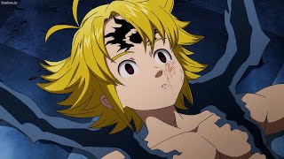 七つの大罪 | メリオダスは幻覚に陥った, エリザベスに初めて城から叩き出された後, Meliodas was shocked after being punched by Elizabeth