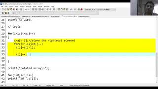 1D ARRAY C PROGRAM TO RIGHT ROTATE ARRAY