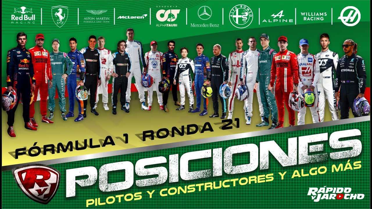 Fórmula 1 Posiciones Ronda 21 (Pilotos / Constructores / Linea Del ...