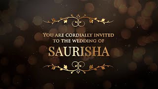 Wedding Invitation Video with Golden Text and Beautifull Song || RI-33