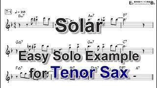 Solar (Miles Davis) - Easy Solo Example for Tenor Sax