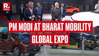 PM Modi Tours Bharat Mobility Global Expo 2025 At Bharat Mandapam