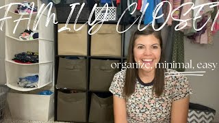 Organizing a family closet! Minimal, organization, kids clothes, family closet, simplify!