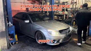 FIXING MY HIGH MILEAGE C63 AMG **OIL LEAK** | PART 1