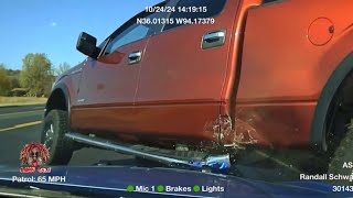 Arkansas State Police Flips Pickup Truck Trying To Flee From Police