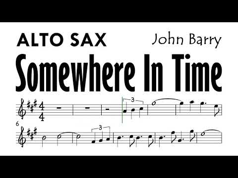 Somewhere In Time Alto Sax Shorter Version Sheet Music Backing Track Partitura John Barry