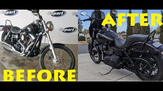 Rebuilding a Harley Davidson Dyna from Auction *copart build*