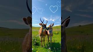 Have fun together. #cute #animals #deer #antelope