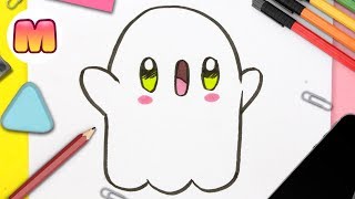 COMO DIBUJAR FANTASMA KAWAII 😊FACIL DE APRENDER 😊 Dibujos kawaii faciles para dibujar Halloween