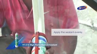 V-tech : Glass joint sealing with (VT 210) High Performance Sealant