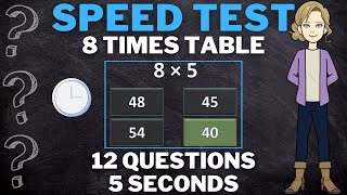 8 Times Table Quiz | Practice the 8 times table | MATH SPEED TEST