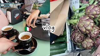 vlog in Italian: spesa al mercato, colazione fuori, in giro per Roma (Sub)