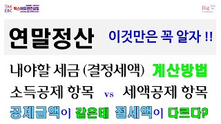 연말정산｜13월의 월급｜이것만은 꼭 알자 !!｜결정세액 계산방법｜소득공제항목 vs 세액공제항목｜공제금액이 같은데 절세액이 다르다??