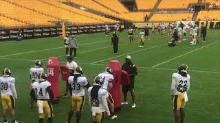 Sights and Sounds from Steelers Training Camp 8/18/21: RB Pass Block Drills | Steelers Now