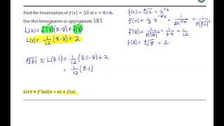 Linearization: Cube Root Function