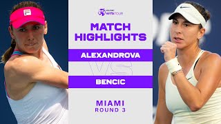 Ekaterina Alexandrova vs. Belinda Bencic | 2023 Miami Round 3 | WTA Match Highlights