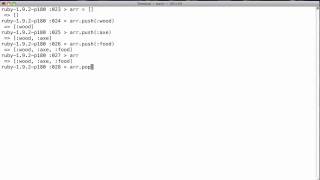 Using Ruby Arrays As Stacks, push, pop. shift